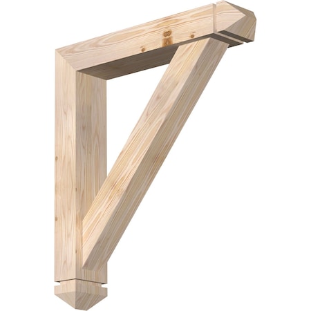 Ekena Millwork Traditional Arts and Crafts Smooth Bracket w/ Offset Brace, Douglas Fir, 5 1/2"W x 28"D x 32"H BKT0604X28X32TRA03SDF